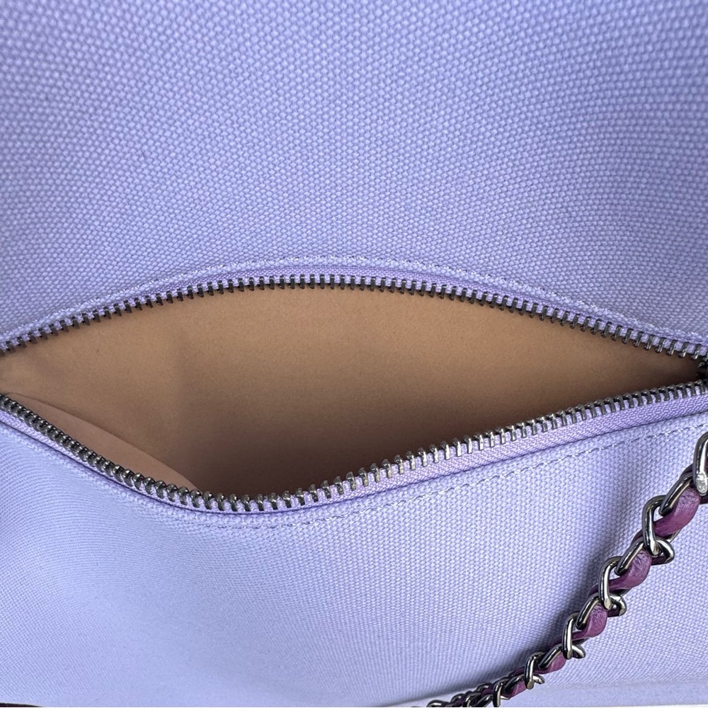 Gunas New York Ruth Canvas Double Handle Tote with Pouch Lilac Purple - Picture 6 of 10